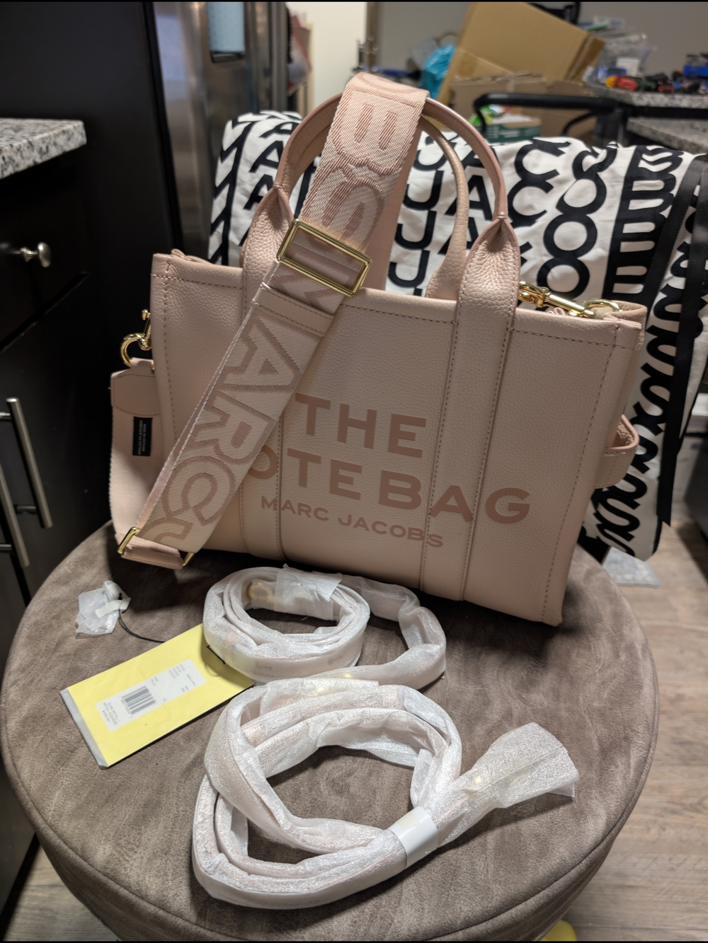 Marc Jacobs Pale Blush The Tote Bag with Branded Strap